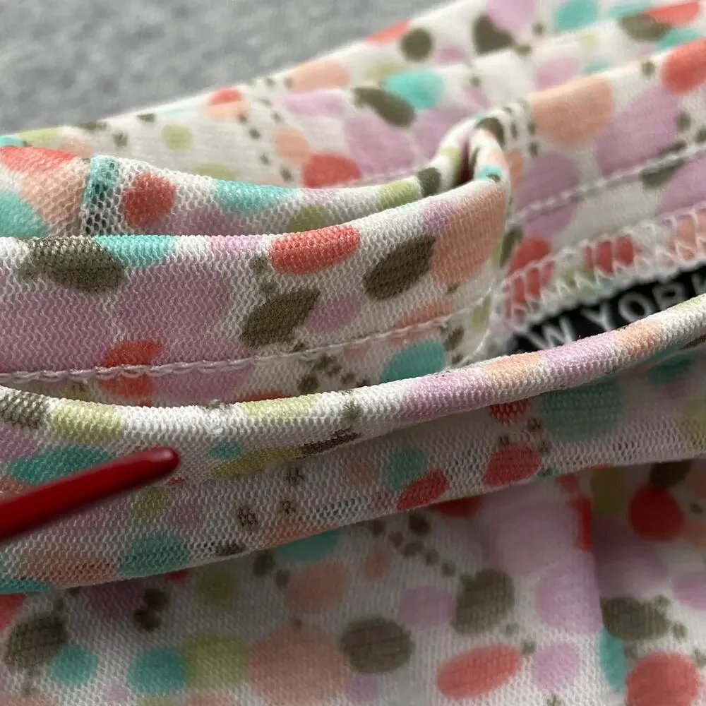 Vintage Y2K NY & Co Skirt XL Colorful Polka Dot Flare Hem Preppy Fairy Coquette